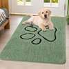 image:imageSmiry Dog Door Mat for Muddy Paws Absorbent Non Slip Dirt Trapper 47x32Olive Green and Black