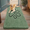 image:imageSmiry Dog Door Mat for Muddy Paws Absorbent Non Slip Dirt Trapper 47x32Olive Green and Black
