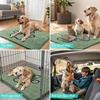 image:imageSmiry Dog Door Mat for Muddy Paws Absorbent Non Slip Dirt Trapper 47x32Olive Green and Black