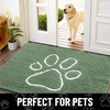 image:imageSmiry Dog Door Mat for Muddy Paws Absorbent Non Slip Dirt Trapper 47x32Olive Green and White