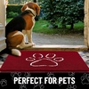 image:imageSmiry Dog Door Mat for Muddy Paws Absorbent Non Slip Dirt Trapper 47x32Red and White