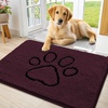 image:imageSmiry Dog Door Mat for Muddy Paws Absorbent Non Slip Dirt Trapper 47x32Russet and Black