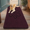 image:imageSmiry Dog Door Mat for Muddy Paws Absorbent Non Slip Dirt Trapper 47x32Russet and Black