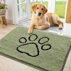image:imageSmiry Dog Door Mat for Muddy Paws Absorbent Non Slip Dirt Trapper 47x32Sage Green and Black