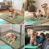 image:imageSmiry Dog Door Mat for Muddy Paws Absorbent Non Slip Dirt Trapper 47x32Sage Green and Black