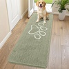 image:imageSmiry Dog Door Mat for Muddy Paws Absorbent Non Slip Dirt Trapper 47x32Sage Green and White
