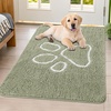 image:imageSmiry Dog Door Mat for Muddy Paws Absorbent Non Slip Dirt Trapper 47x32Sage Green and White
