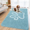 image:imageSmiry Dog Door Mat for Muddy Paws Absorbent Non Slip Dirt Trapper 47x32Sky Blue and White