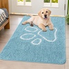 image:imageSmiry Dog Door Mat for Muddy Paws Absorbent Non Slip Dirt Trapper 47x32Sky Blue and White