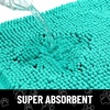 image:imageSmiry Dog Door Mat for Muddy Paws Absorbent Non Slip Dirt Trapper 47x32Turquoise and White