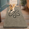 image:imageSmiry Dog Door Mat for Muddy Paws Absorbent Non Slip Dirt Trapper 47x32Warm Taupe and Black