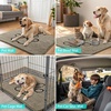 image:imageSmiry Dog Door Mat for Muddy Paws Absorbent Non Slip Dirt Trapper 47x32Warm Taupe and Black