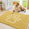 image:imageSmiry Dog Door Mat for Muddy Paws Absorbent Non Slip Dirt Trapper 47x32Yellow and White