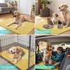 image:imageSmiry Dog Door Mat for Muddy Paws Absorbent Non Slip Dirt Trapper 47x32Yellow and White