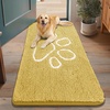 image:imageSmiry Dog Door Mat for Muddy Paws Absorbent Non Slip Dirt Trapper 47x32Yellow and White