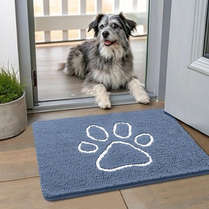 image:imageSmiry Dog Door Mat for Muddy Paws Absorbent Non Slip Dirt Trapper 47x32Airy Blue and White
