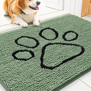 image:imageSmiry Dog Door Mat for Muddy Paws Absorbent Non Slip Dirt Trapper 47x32Olive Green and Black