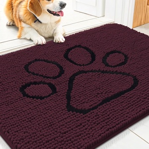 image:imageSmiry Dog Door Mat for Muddy Paws Absorbent Non Slip Dirt Trapper 47x32Russet and Black