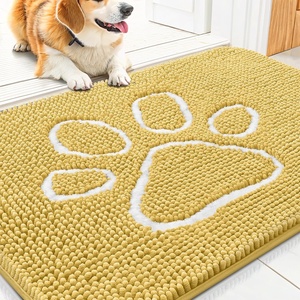 image:imageSmiry Dog Door Mat for Muddy Paws Absorbent Non Slip Dirt Trapper 47x32Yellow and White