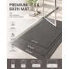 image:imageSmiry Bath Mats 30x20 Super Absorbent Low Pile Bath Rugs NonSlip Washable Quick Dry Carpet for Bathroom Dark GreyDark Grey