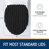 image:imageSmiry Soft Chenille Bathroom Toilet Lid Cover Stays in Place Rubber Backing Covers Machine Washable 175x15 Fits Most Round Elongated and Oblong Lids Accessories Decor Light GreyBlack