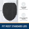 image:imageSmiry Soft Chenille Bathroom Toilet Lid Cover Stays in Place Rubber Backing Covers Machine Washable 175x15 Fits Most Round Elongated and Oblong Lids Accessories Decor Light GreyDark Grey
