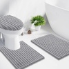 image:imageSmiry Soft Chenille Bathroom Toilet Lid Cover Stays in Place Rubber Backing Covers Machine Washable 175x15 Fits Most Round Elongated and Oblong Lids Accessories Decor Light GreyGrey