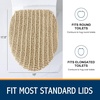 image:imageSmiry Soft Chenille Bathroom Toilet Lid Cover Stays in Place Rubber Backing Covers Machine Washable 175x15 Fits Most Round Elongated and Oblong Lids Accessories Decor Light GreyBeige