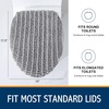 image:imageSmiry Soft Chenille Bathroom Toilet Lid Cover Stays in Place Rubber Backing Covers Machine Washable 175x15 Fits Most Round Elongated and Oblong Lids Accessories Decor Light GreyGrey