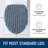 image:imageSmiry Soft Chenille Bathroom Toilet Lid Cover Stays in Place Rubber Backing Covers Machine Washable 175x15 Fits Most Round Elongated and Oblong Lids Accessories Decor Light GreyGrayish Blue