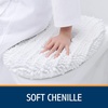 image:imageSmiry Soft Chenille Bathroom Toilet Lid Cover Stays in Place Rubber Backing Covers Machine Washable 175x15 Fits Most Round Elongated and Oblong Lids Accessories Decor Light GreyWhite