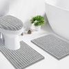 image:imageSmiry Soft Chenille Bathroom Toilet Lid Cover Stays in Place Rubber Backing Covers Machine Washable 175x15 Fits Most Round Elongated and Oblong Lids Accessories Decor Light GreyLight Grey