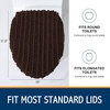 image:imageSmiry Soft Chenille Bathroom Toilet Lid Cover Stays in Place Rubber Backing Covers Machine Washable 175x15 Fits Most Round Elongated and Oblong Lids Accessories Decor Light GreyBrown