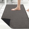 image:imageSmiry Bath Mats 30x20 Super Absorbent Low Pile Bath Rugs NonSlip Washable Quick Dry Carpet for Bathroom Dark GreyDark Grey